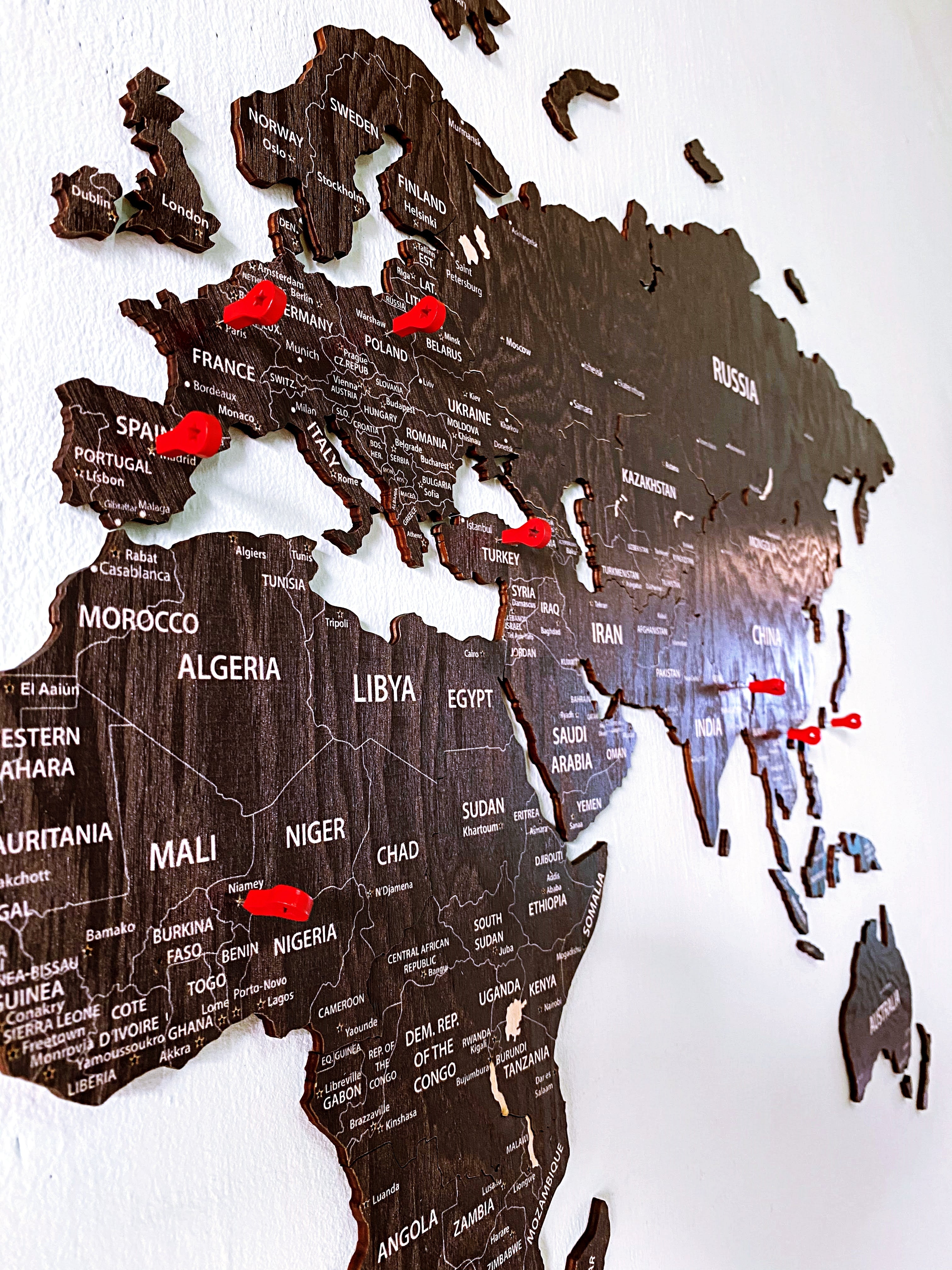 World map wooden map wall decor, wooden home decoration, wall art map, livingroom, kitchen, bedroom rustic decor - 03