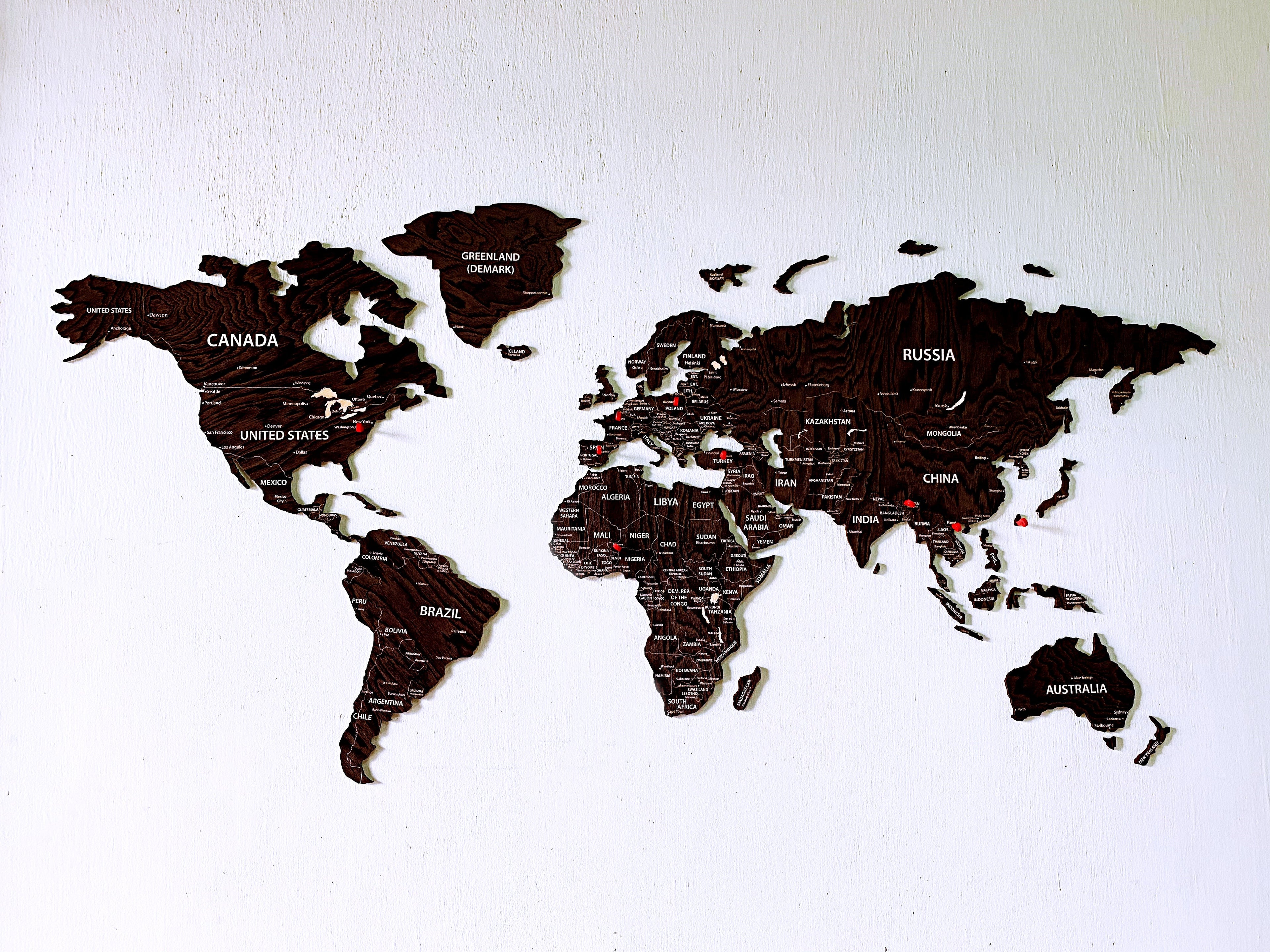 World map wooden map wall decor, wooden home decoration, wall art map, livingroom, kitchen, bedroom rustic decor - 03