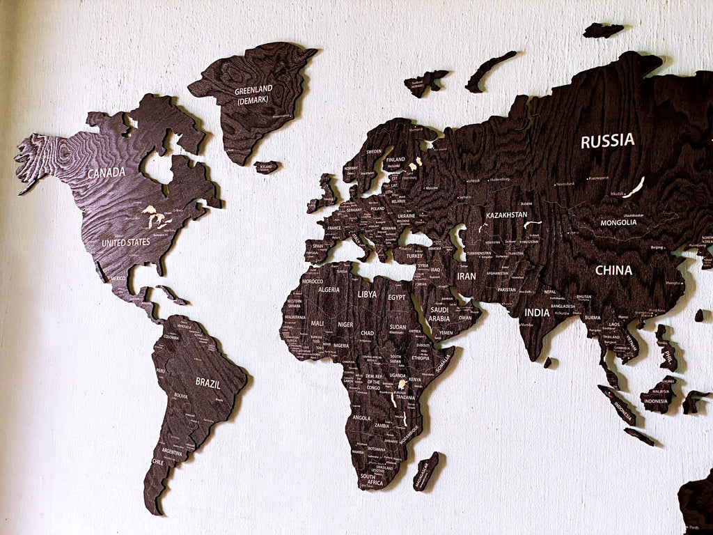 World map wooden map wall decor, wooden home decoration, wall art map, livingroom, kitchen, bedroom rustic decor - 03