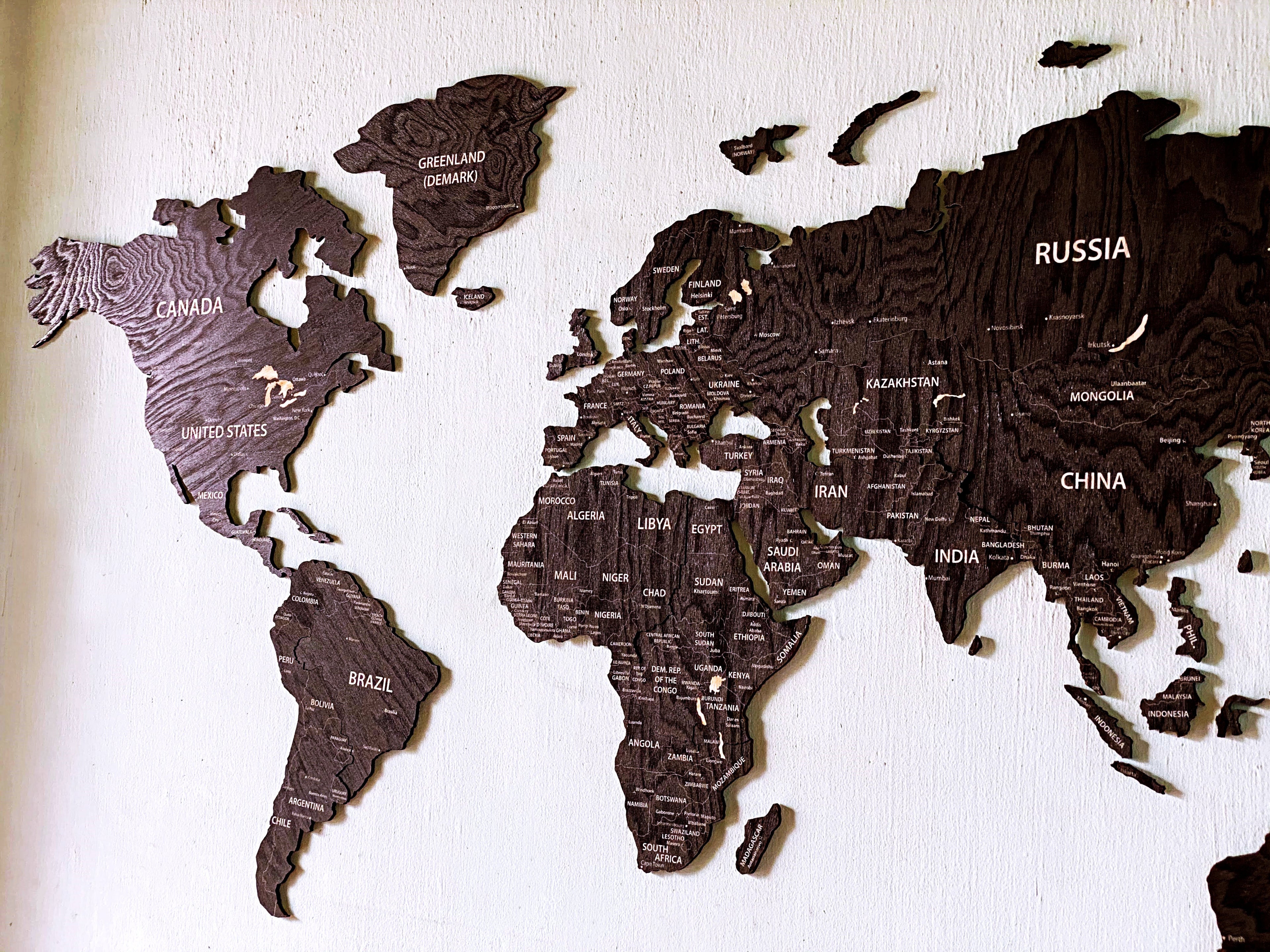 World map wooden map wall decor, wooden home decoration, wall art map, livingroom, kitchen, bedroom rustic decor - 03