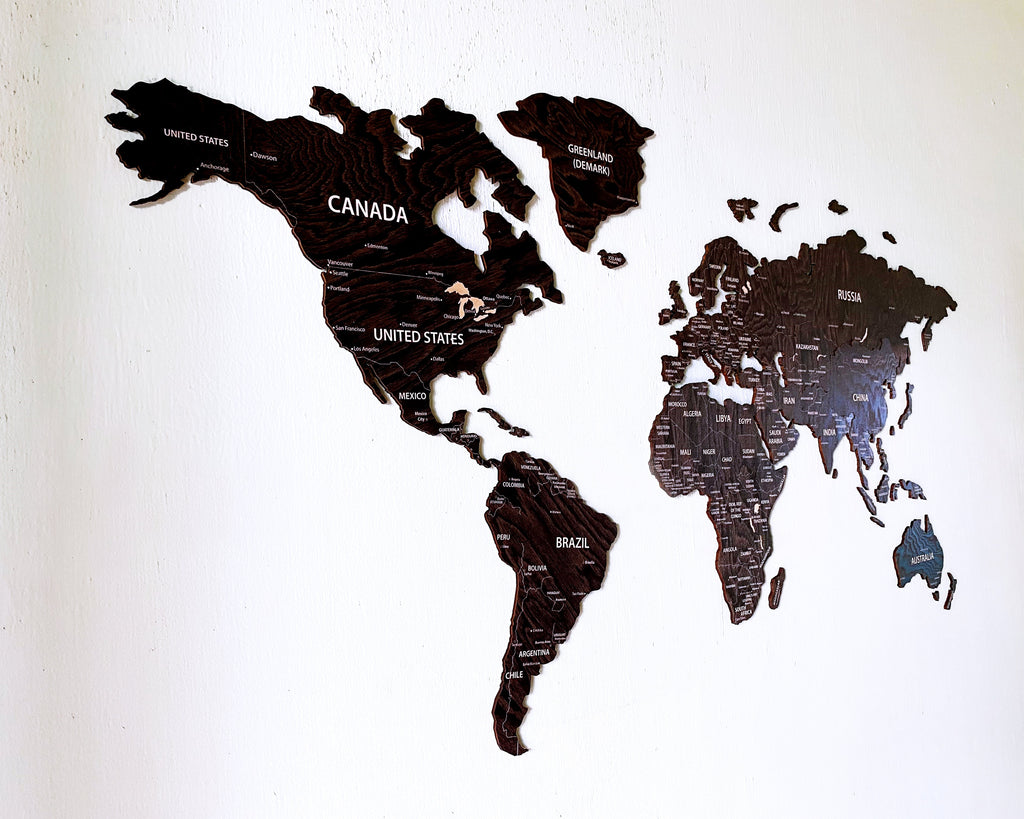 World map wooden map wall decor, wooden home decoration, wall art map, livingroom, kitchen, bedroom rustic decor - 03