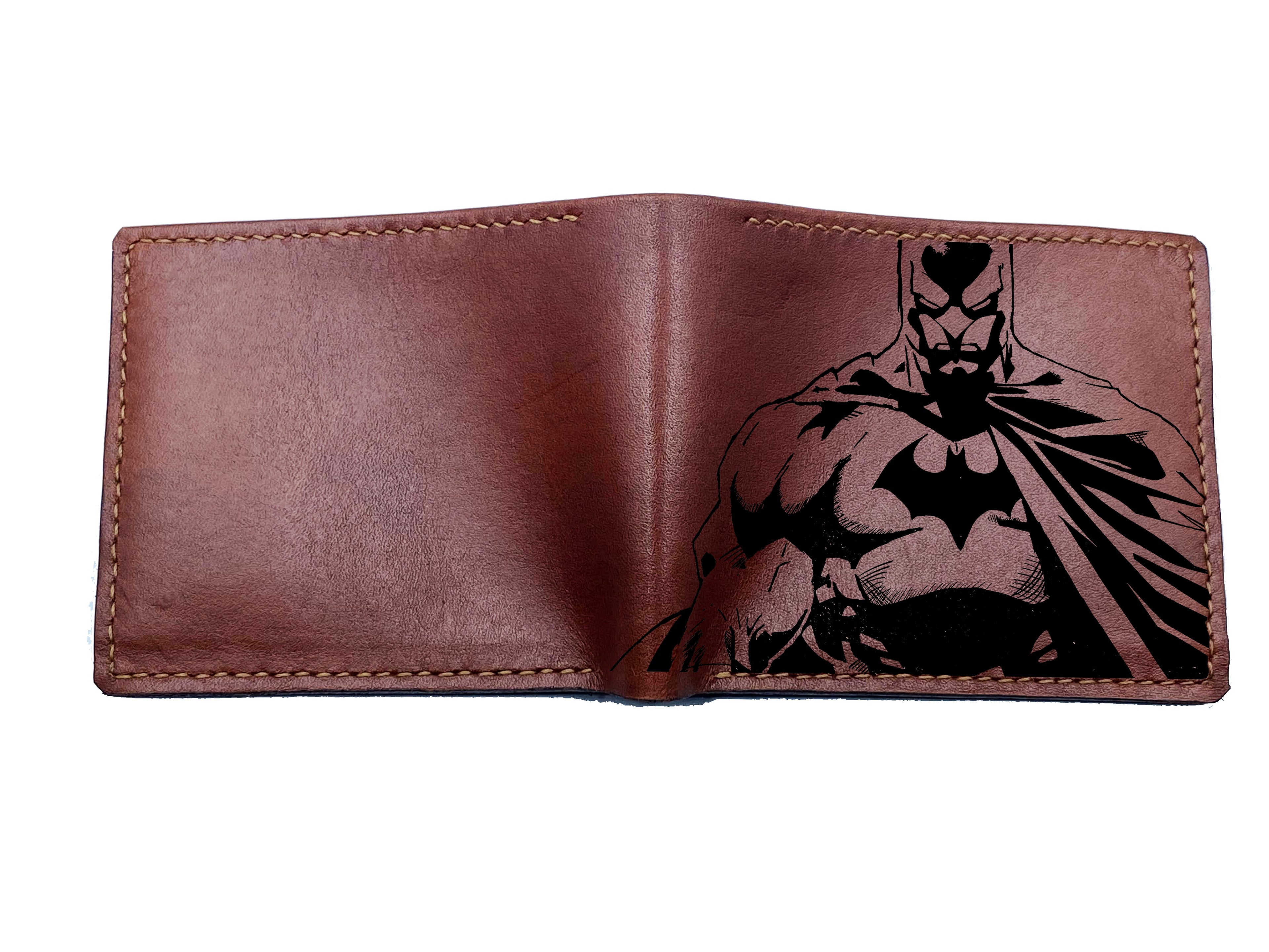 Mayan Corner - Superheroes leather gift idea, customized batman leather wallet, superheroes present for dad, cool wallet for brother, leather anniversary gift idea