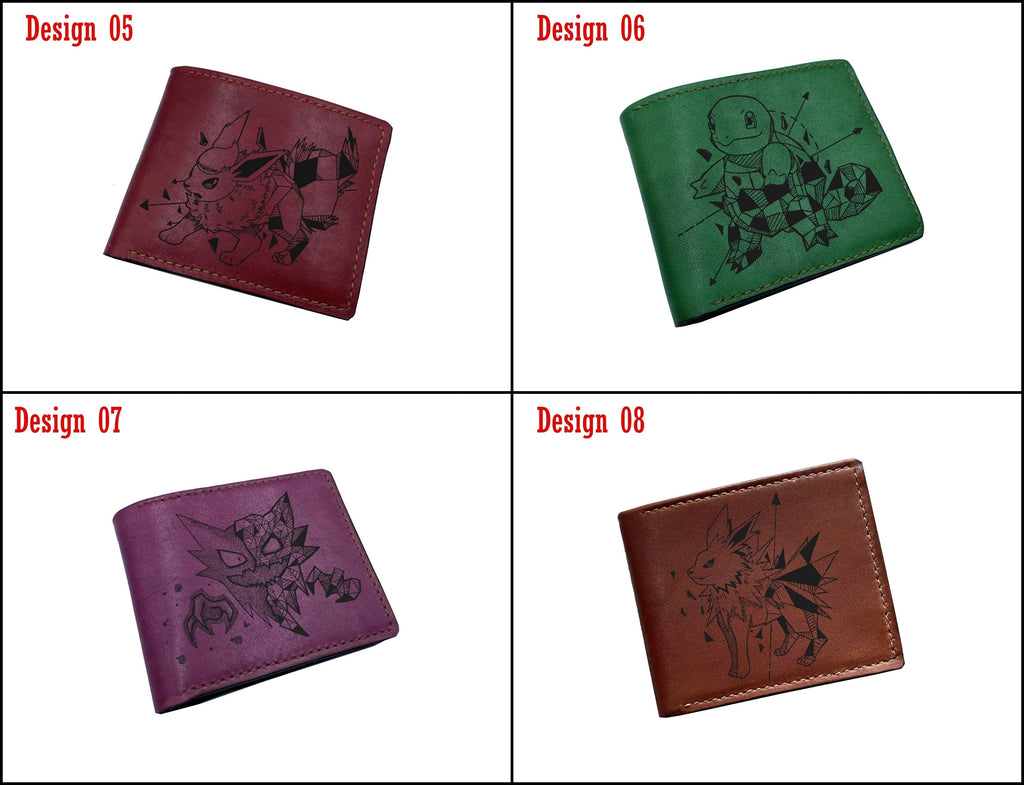 Mayan Corner - Pokemon geometric art leather wallet, customized leather gift for men, pokemon gift ideas -  Jolteon PK27106