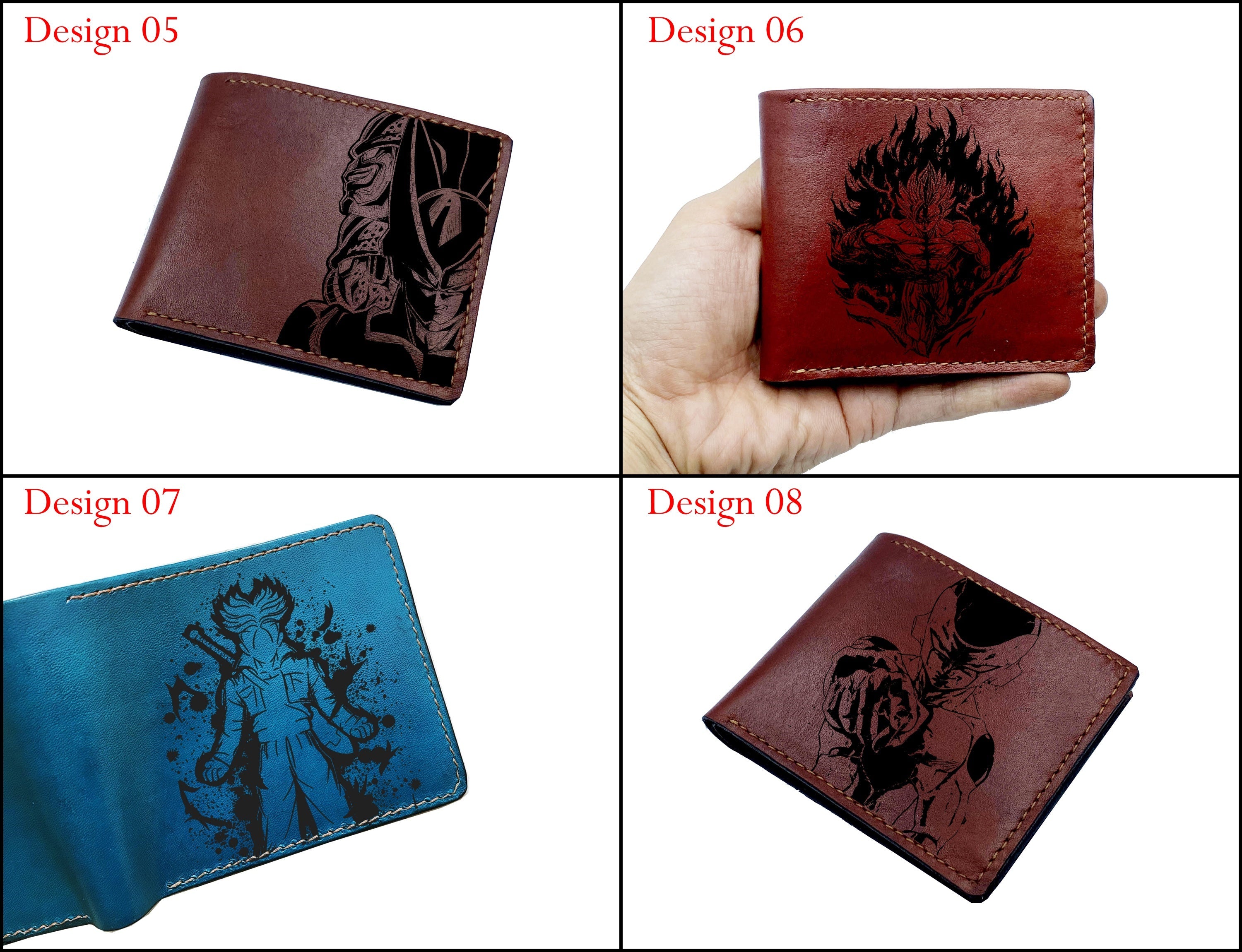 Mayan Corner - Broly super saiyan leather wallet, bifold handmade wallet, gift for men, dragon ball art leather gift for him