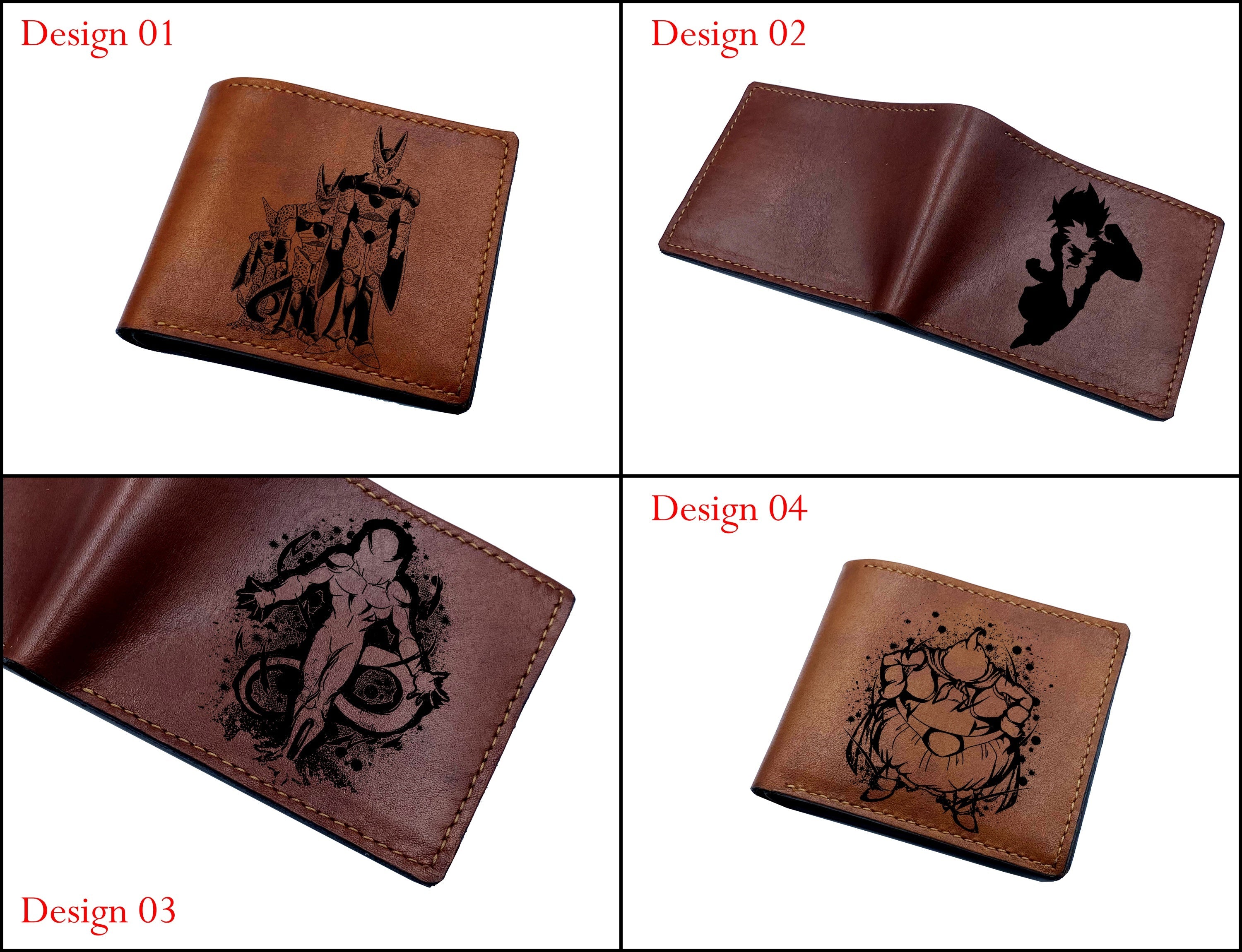 Mayan Corner - Freiza golden form leather wallet, customized dragon ball wallet, dragon ball leather gift for husband, cool gift for dad, super villain leather wallet