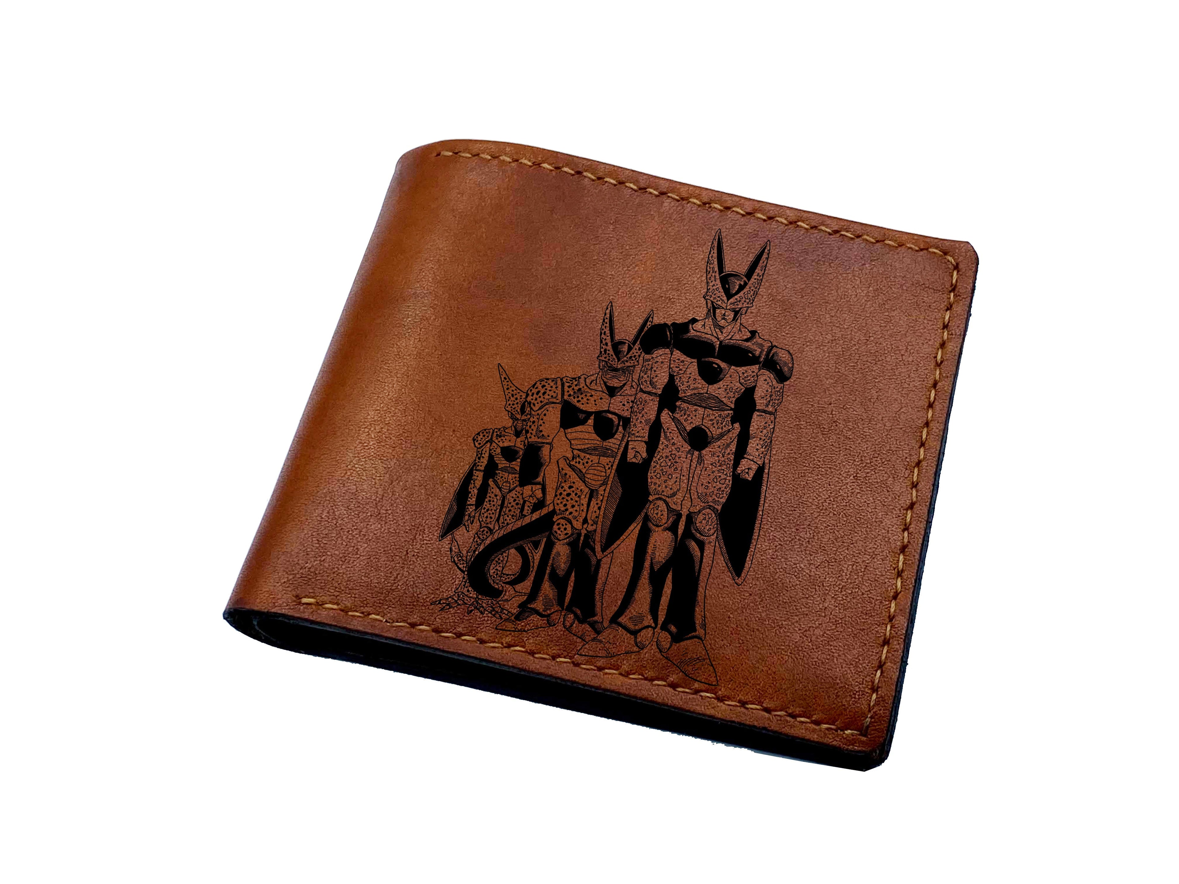 Mayan Corner - Freiza golden form leather wallet, customized dragon ball wallet, dragon ball leather gift for husband, cool gift for dad, super villain leather wallet