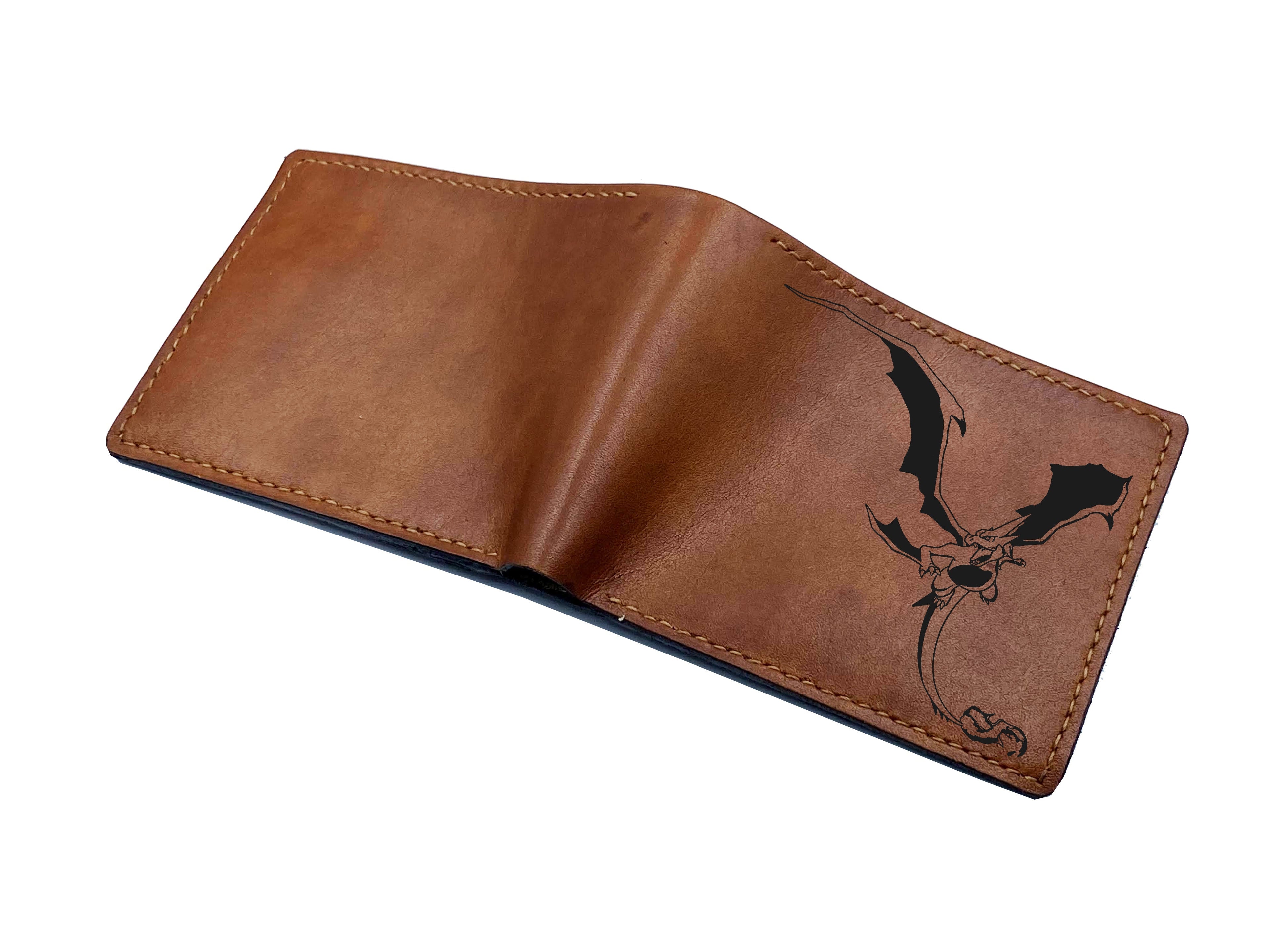 Mayan Corner - Customized leather handmade wallet for men, dragon men's wallet, gift for dad, husband, brother - white dragon blue eyes Yu-gi-oh! - 3110223