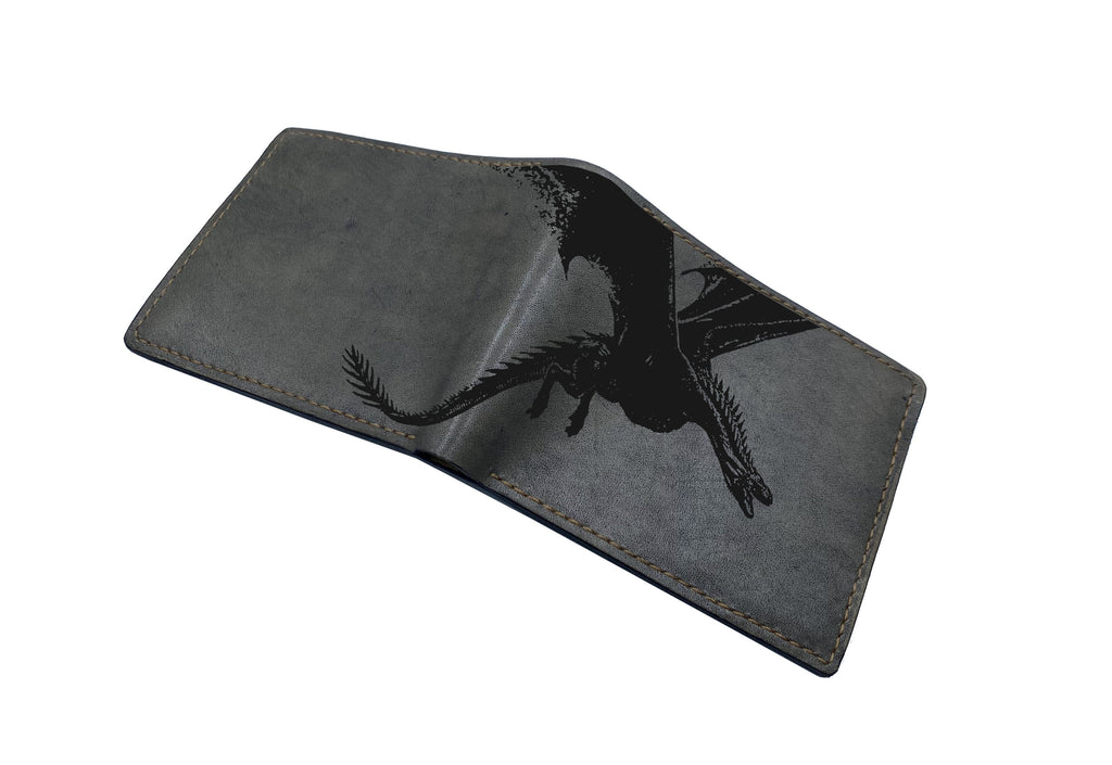 Mayan Corner - Customized leather handmade wallet for men, dragon men's wallet, gift for dad, husband, brother - Smaug The hobbit dragon - 3110221