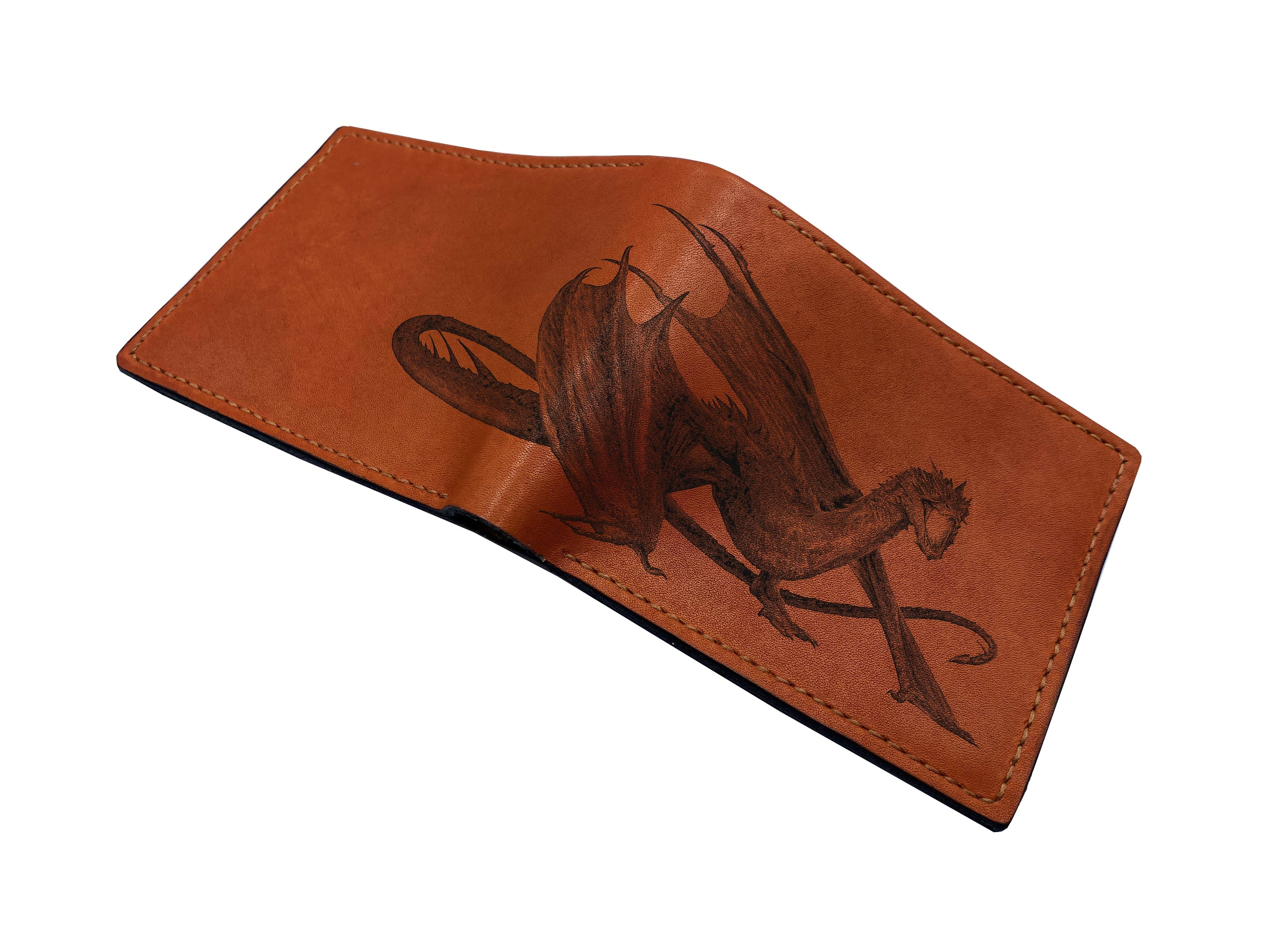 Mayan Corner - Customized leather handmade wallet for men, dragon men's wallet, gift for dad, husband, brother - Toothless and Hiccup How to train your dragon movie - 3110227