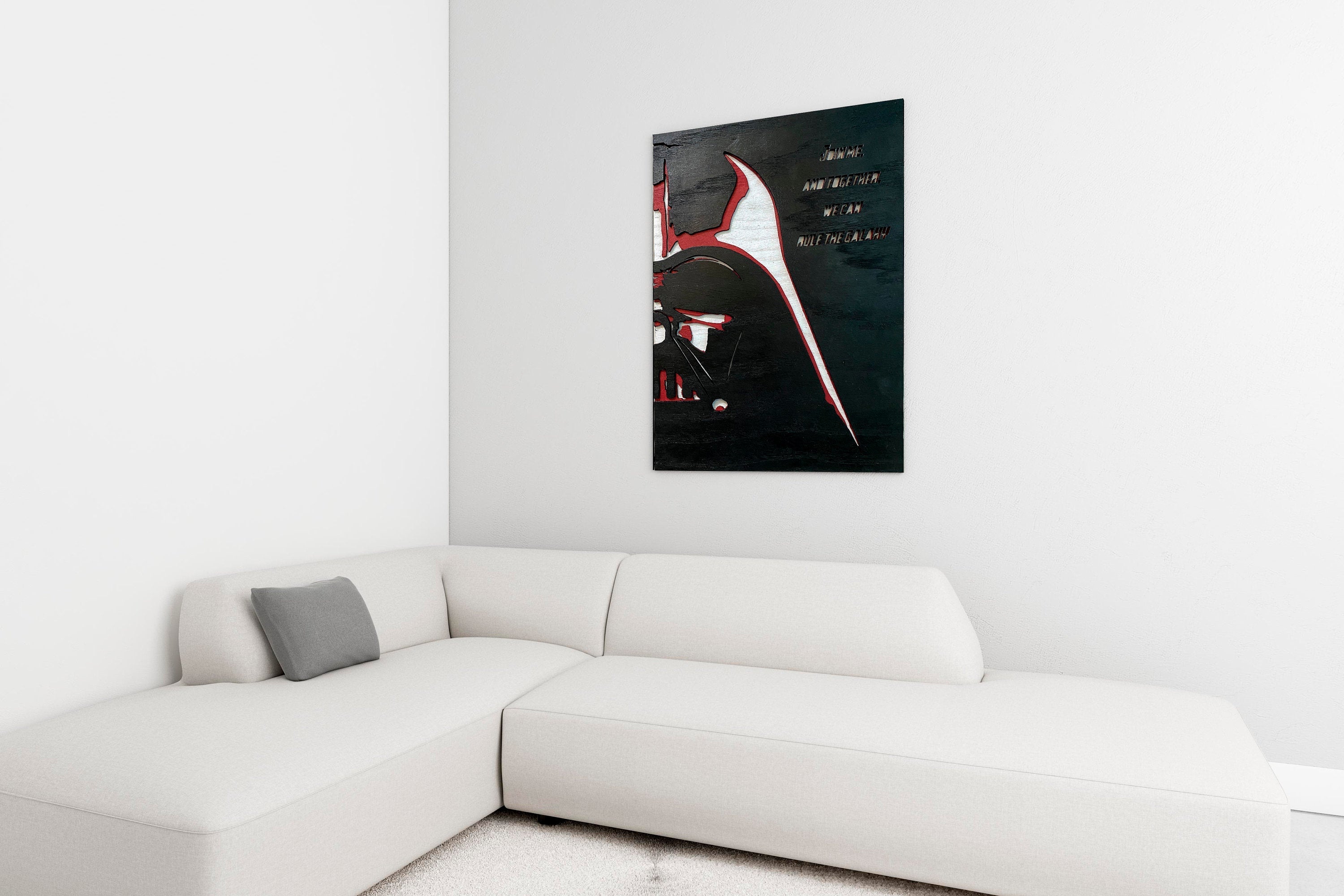 Unik4art - Wooden wall art home decor, Darth Vader Starwars wall art decor, livingroom kitchen bedroom morden decor, movie hanging poster