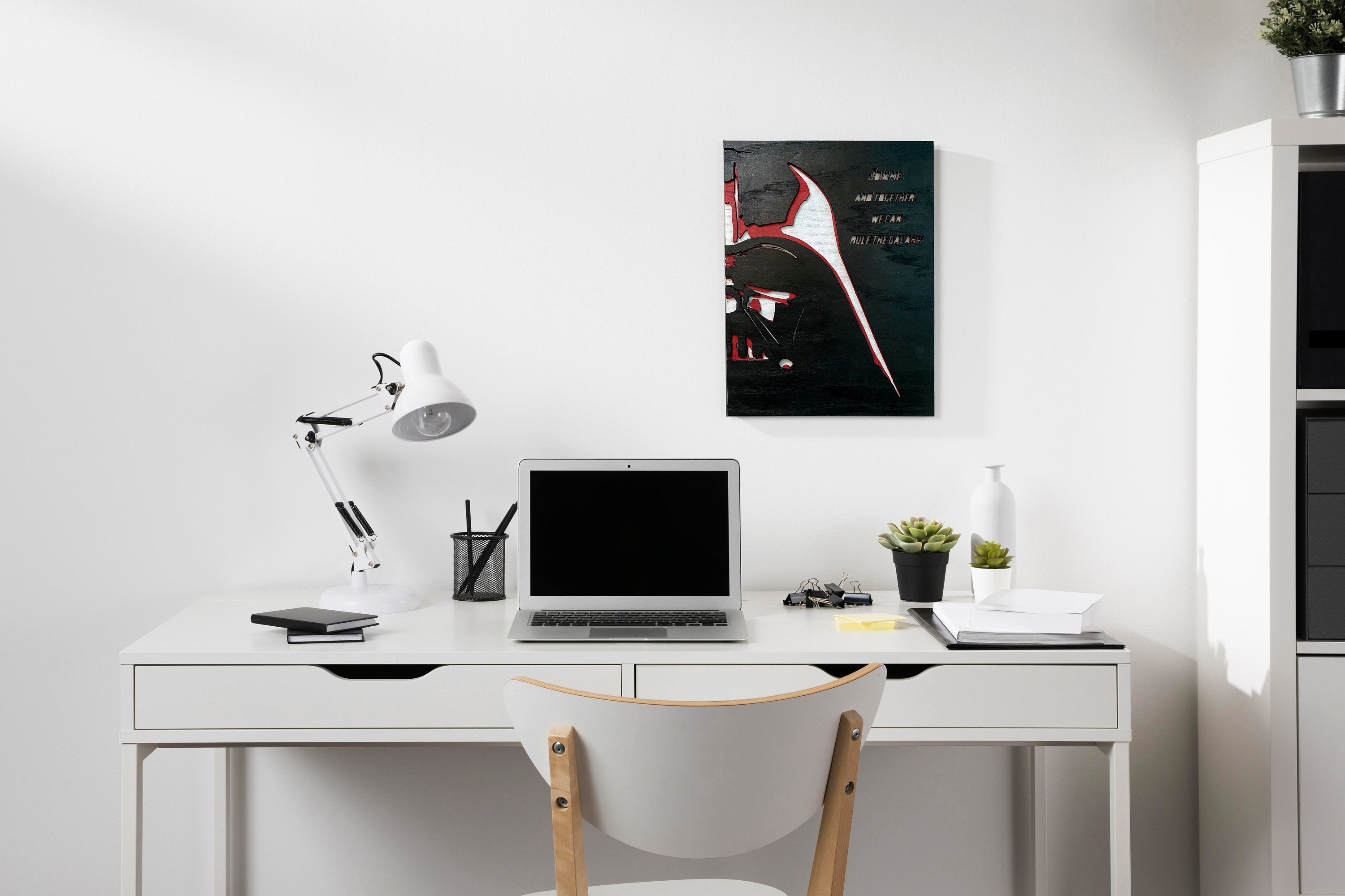 Unik4art - Wooden wall art home decor, Darth Vader Starwars wall art decor, livingroom kitchen bedroom morden decor, movie hanging poster