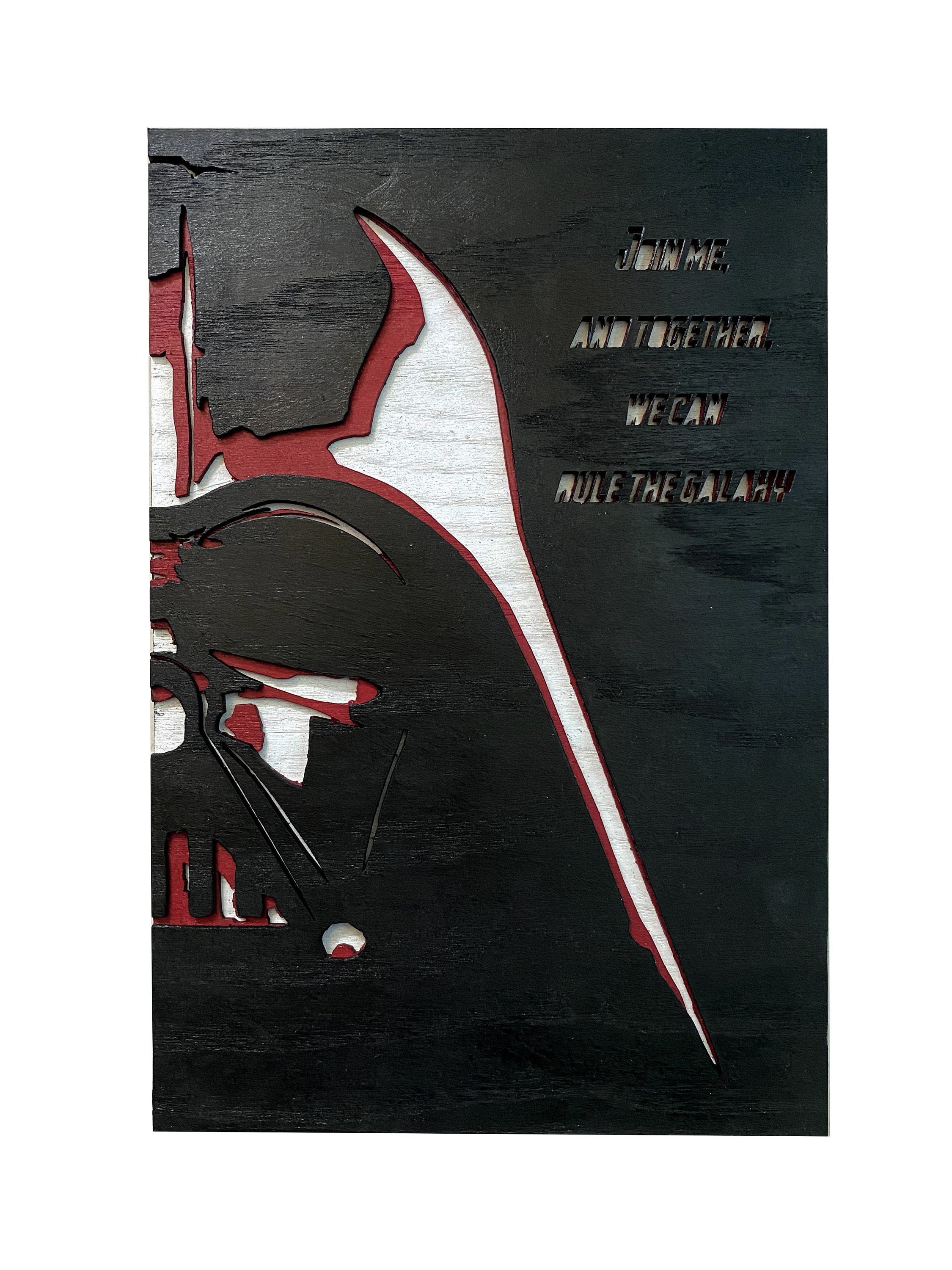 Unik4art - Wooden wall art home decor, Darth Vader Starwars wall art decor, livingroom kitchen bedroom morden decor, movie hanging poster