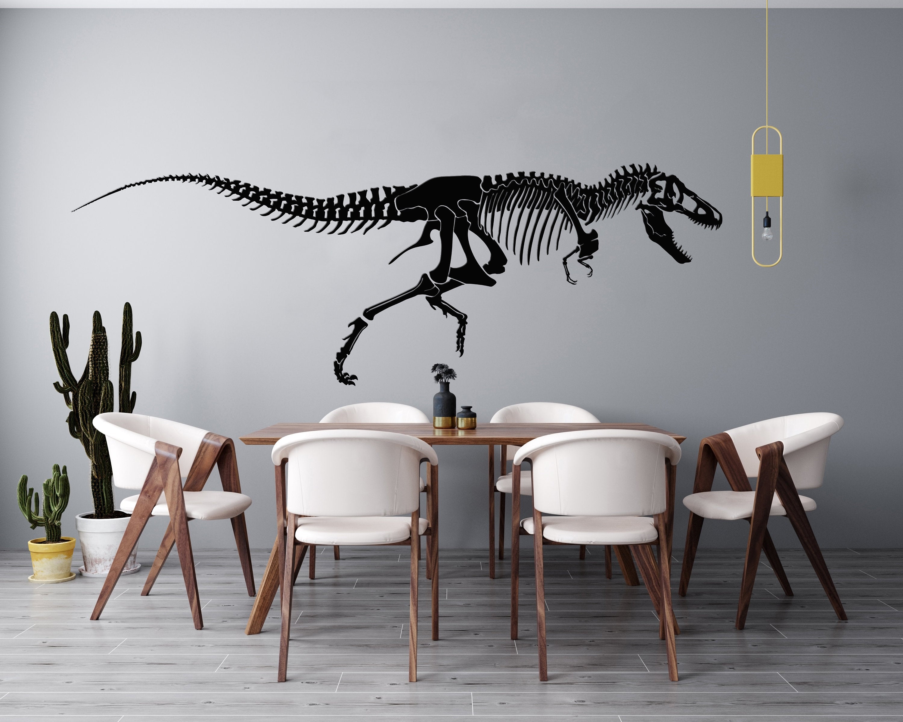 Wooden wall home decor, wooden Dinosaur T-rex skeleton art decor, living room bedroom nursery decor, fossil rustic morden decor