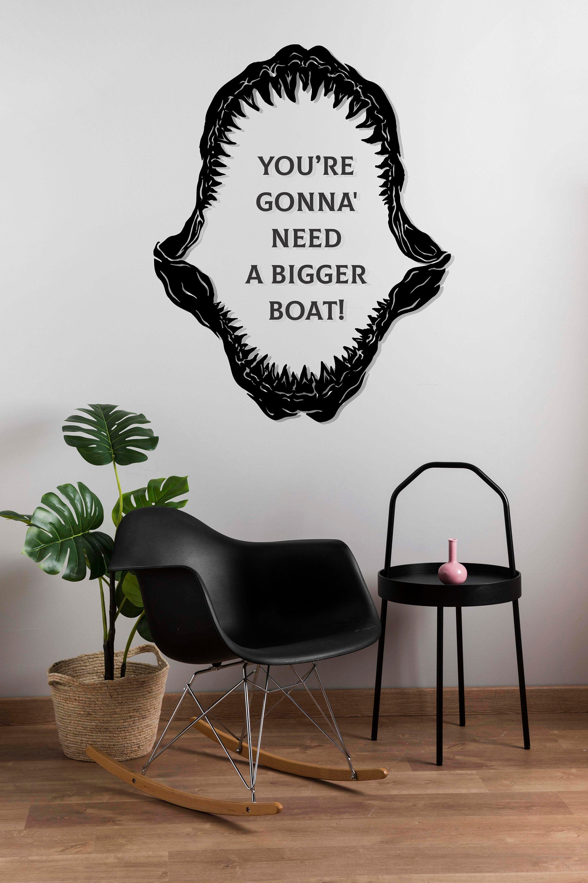 Unik4art - Wooden wall art home decor, Jaws wall art decoration, living room bedroom nursery morden decoration, horror movie wooden decor