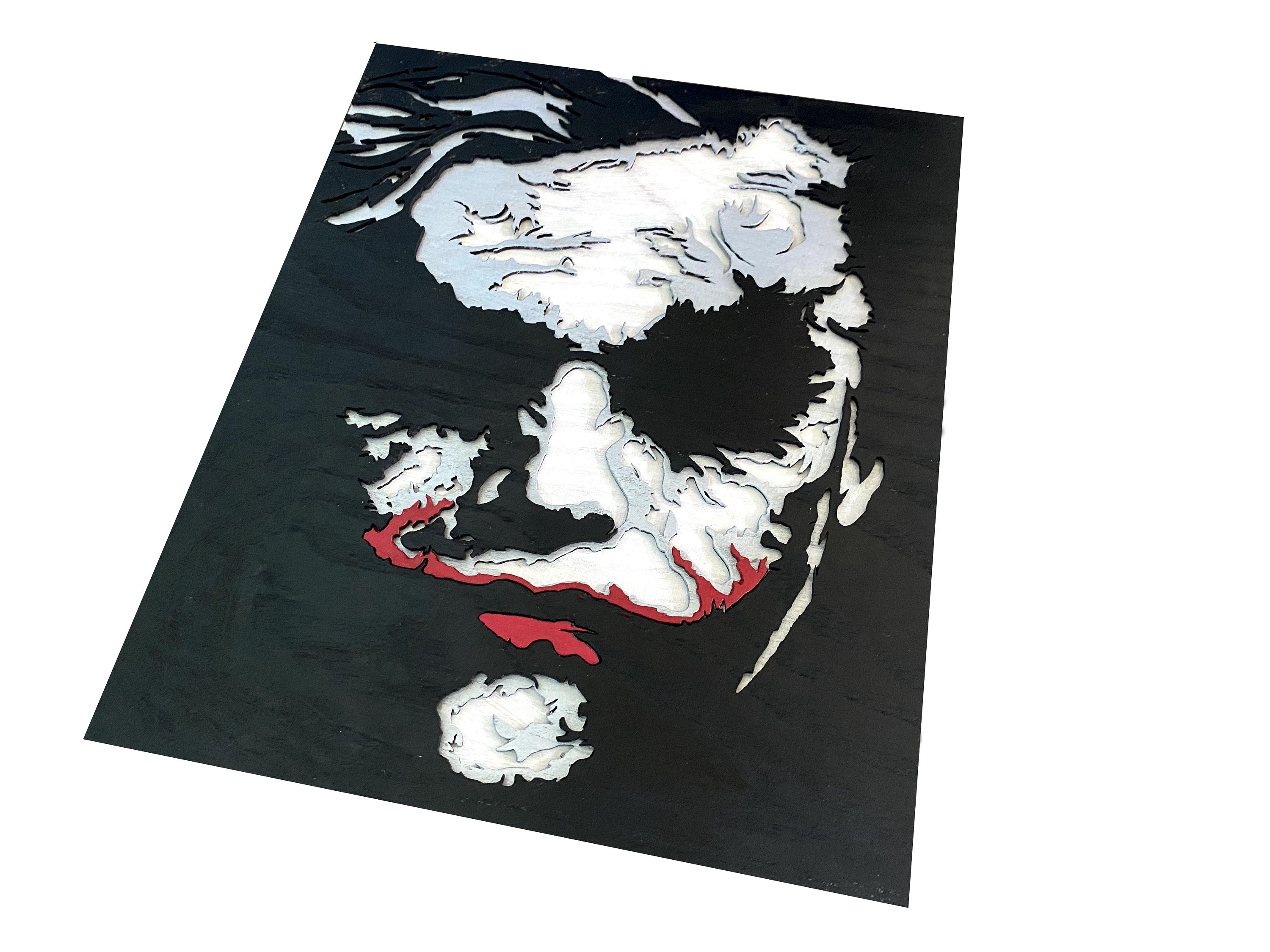 Unik4art - Wooden wall art home decor, Joker super villains wall art decor, livingroom kitchen bedroom morden decor, movie hanging poster
