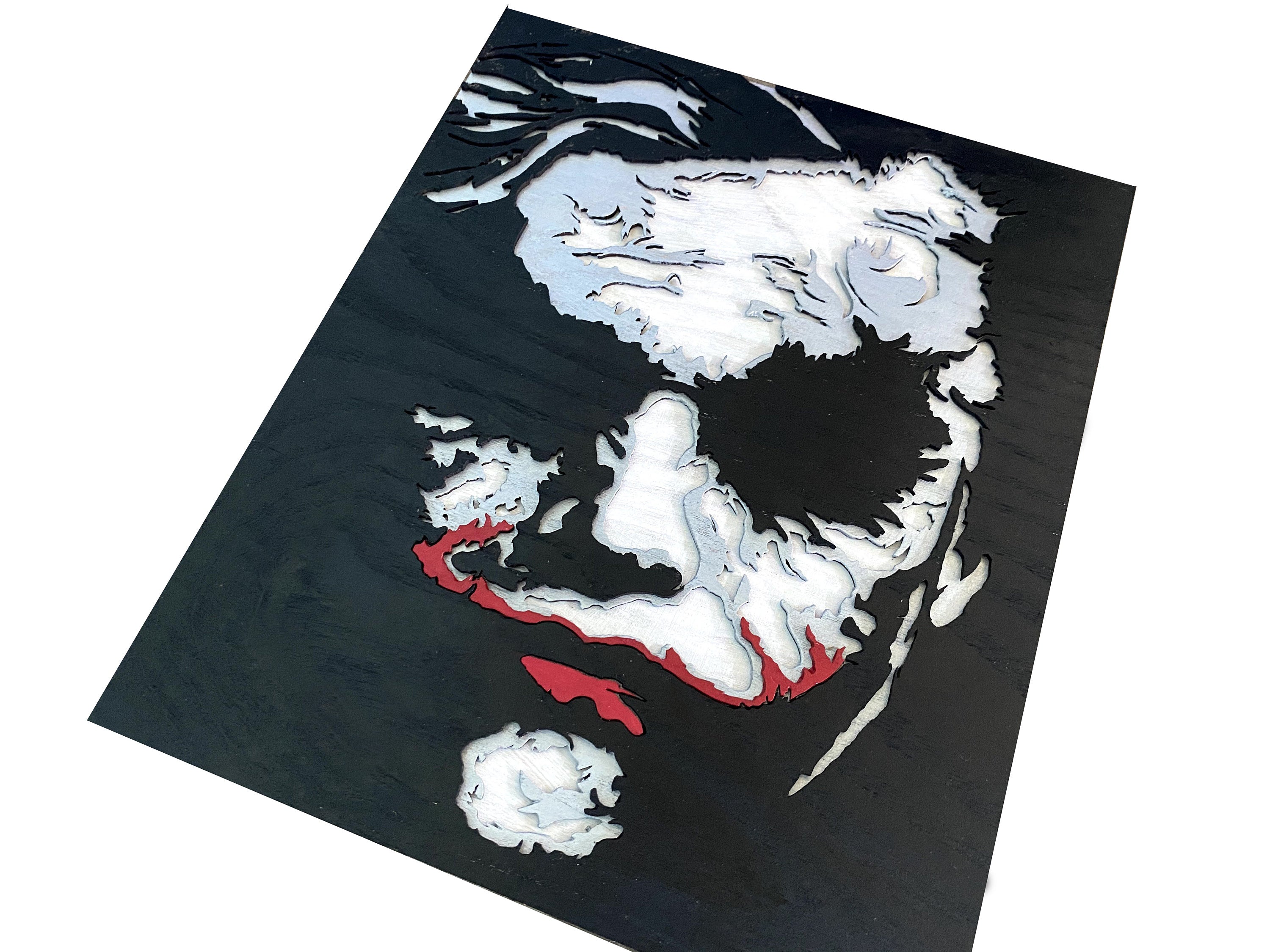 Unik4art - Wooden wall art home decor, Joker super villains wall art decor, livingroom kitchen bedroom morden decor, movie hanging poster