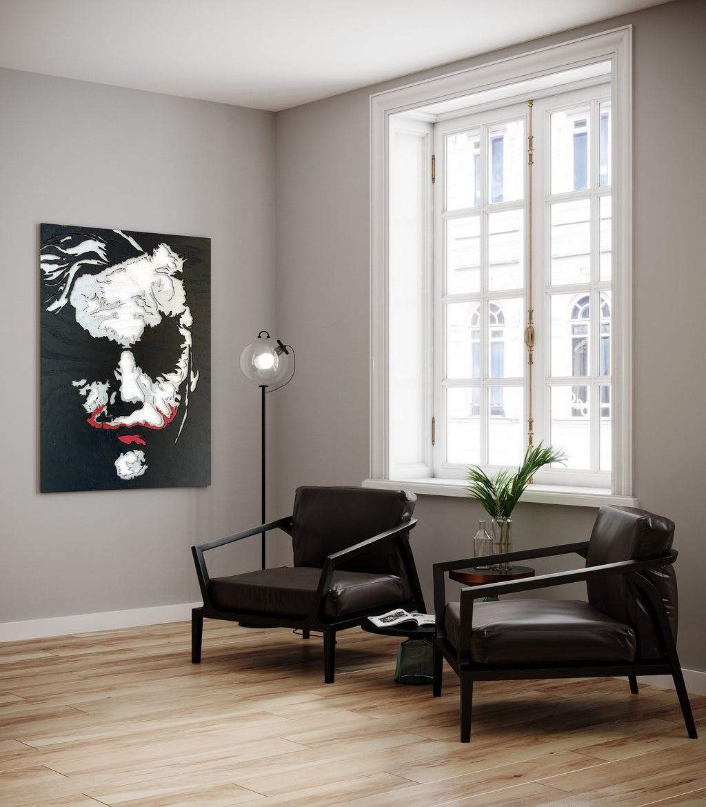 Unik4art - Wooden wall art home decor, Joker super villains wall art decor, livingroom kitchen bedroom morden decor, movie hanging poster