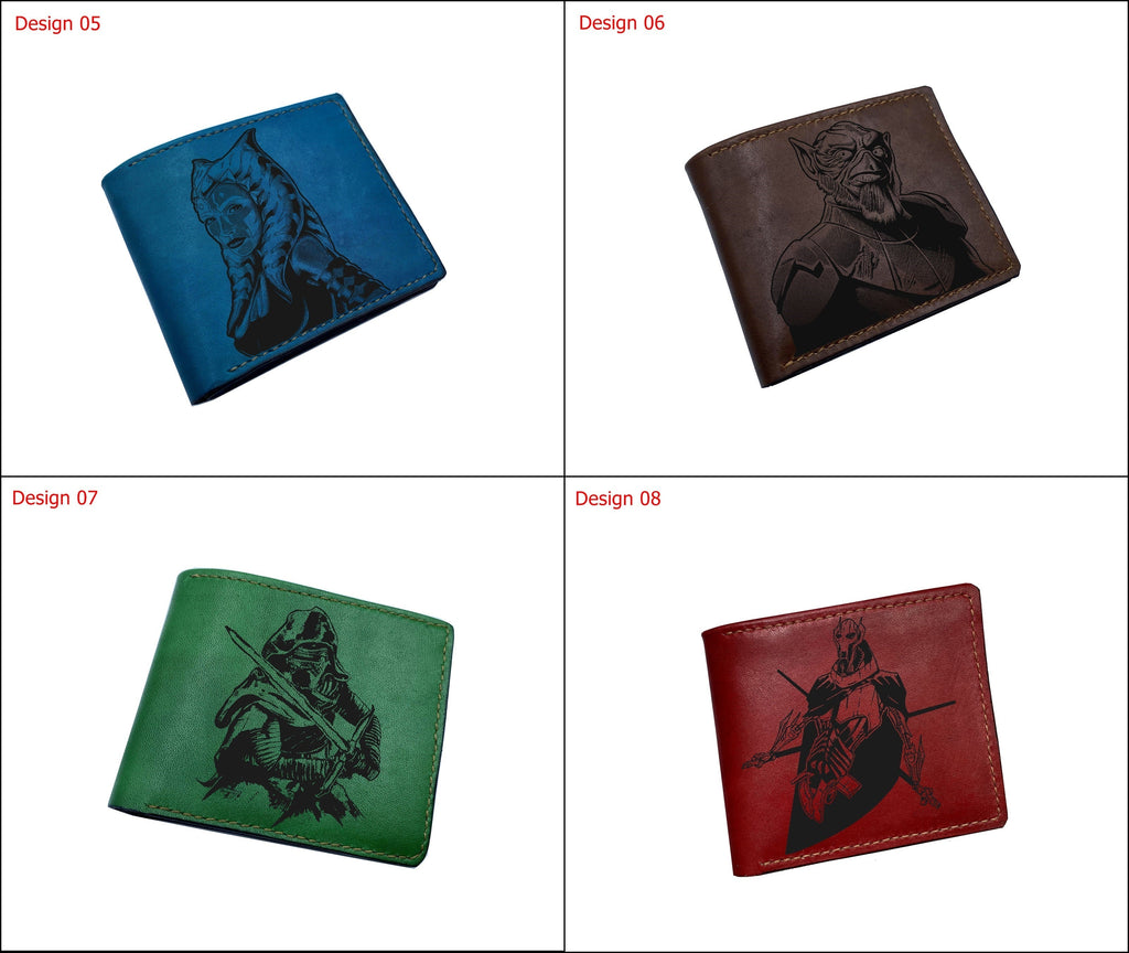 Darth Maul Sith Lord Starwars leather wallet, customized wallet for him, birthday leather anniversary present for men