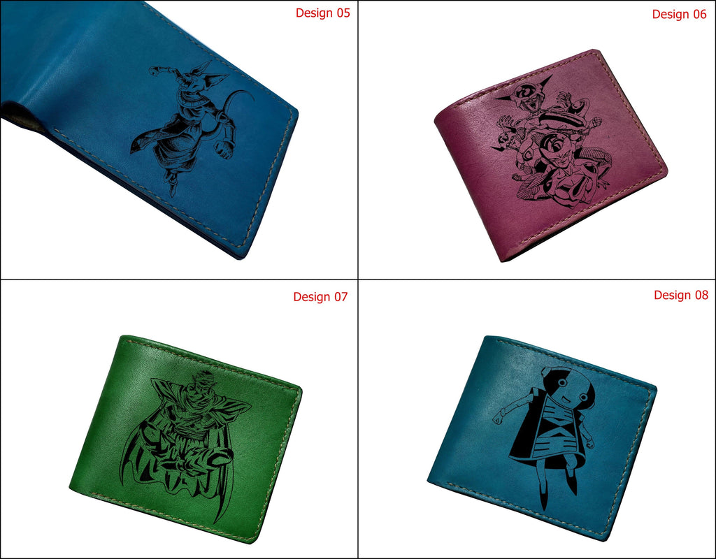 Mayan Corner - Dragon ball characters drawing leather wallet, fan art leather gift for men, wallet for him, leather anniversary present ideas - Vegeta super saiyan