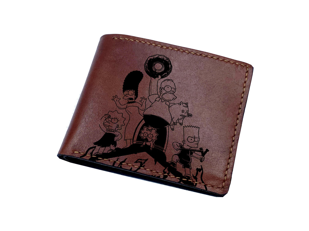 Mayan Corner - The Simpsons movie leather men wallet, Homer Simpson the movie gift idea, cool leather gift for dad